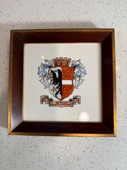 Vintage Garmisch Partenkirchen Germany Coat of Arms Ceramic Tile Wall Plaque