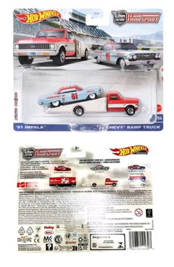 New 2023 Hot Wheels Team Transport U Case # '61 IMPALA , CHEVY RAMP TRUCK
