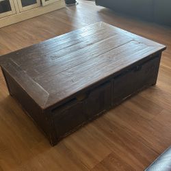 RESTORATION HARDWARE STORAGE COFFEE TABLE