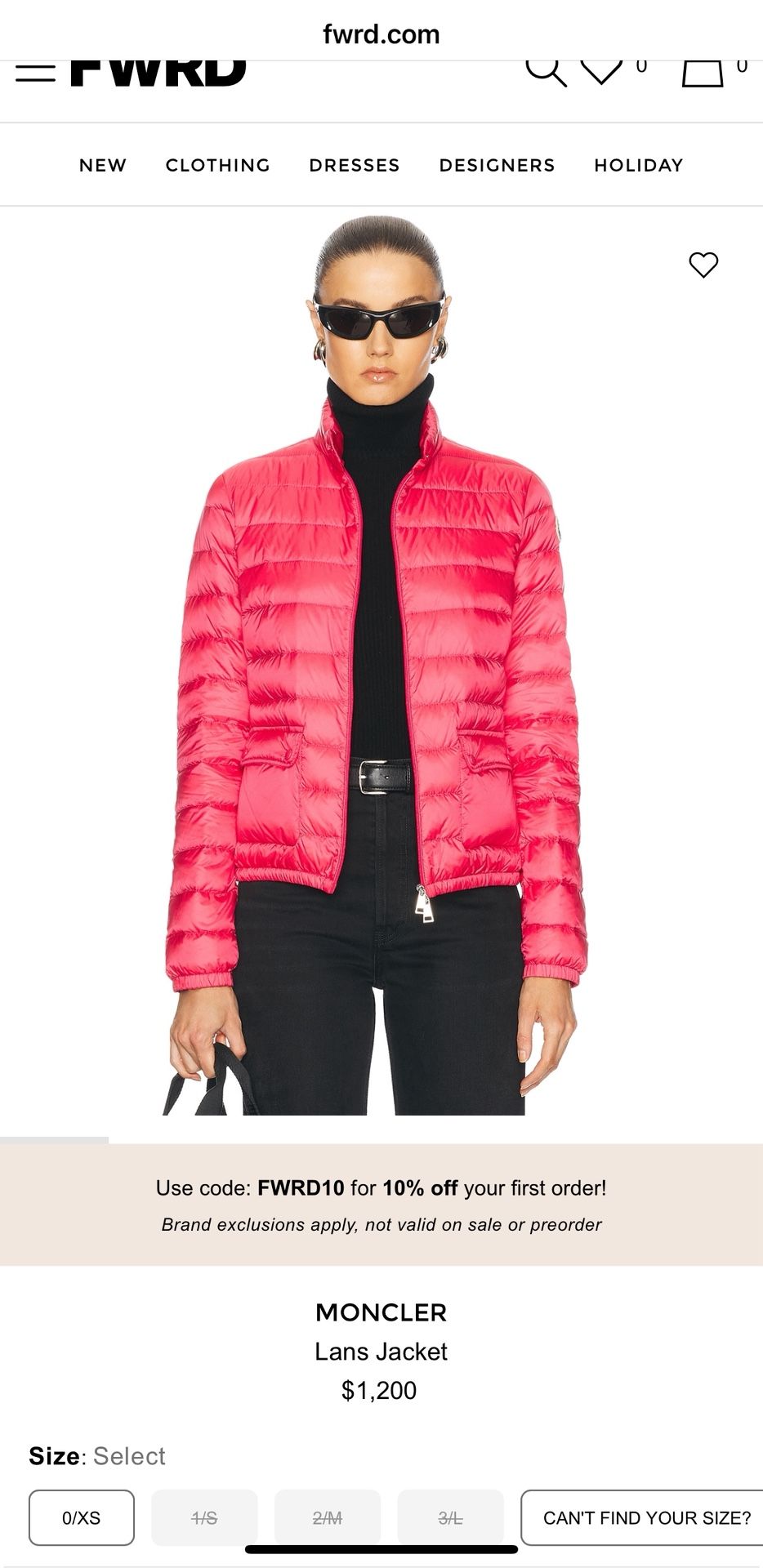 MONCLER Super-Rare Lans Giubbutto Down Jacket Reddish Pink Sz 3 ($1200 new)