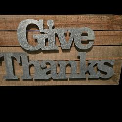 Handmade Rustic Give Thanks Sign