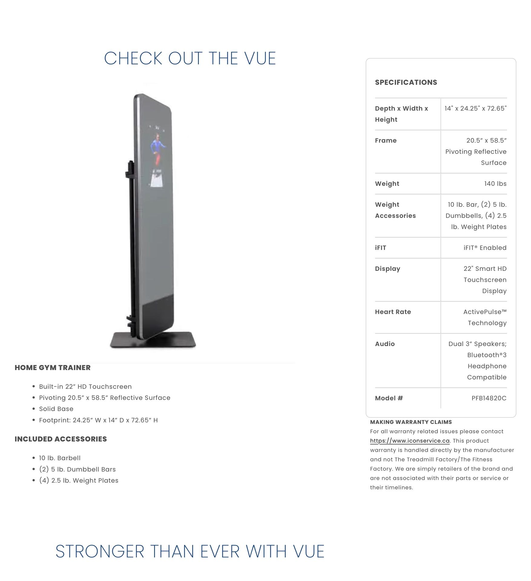 PROFORM 360 SMART FITNESS MIRROR WITH 22’ HD TOUCHSCREEN & IFIT TRAINER 