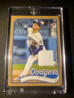 Dodgers Yoshinobu Yamamoto ROOKIE Patch Gold Relic 18/50 Jersey #d Match 1/1 Rare