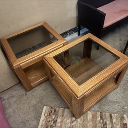 Two Wood End Tables