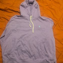 Purple Polo Hoodie Turquoise Logo 