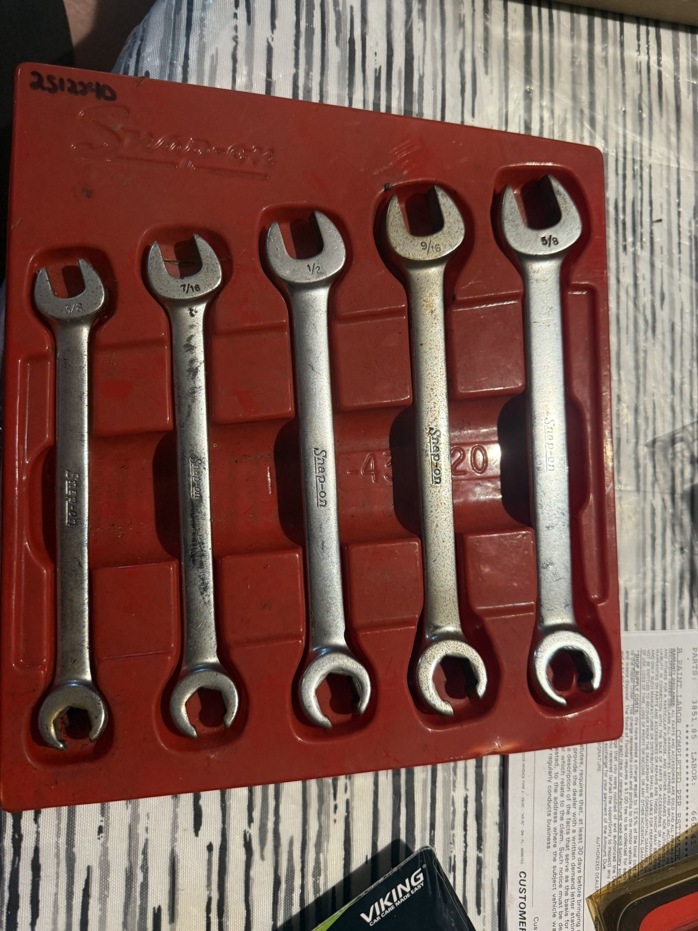Snapon 5 pc 6-Point SAE Open-End/Flare Nut Wrench Set (3/8–5/8") in n Lakeland $100