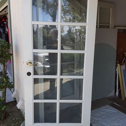 Solid Wood Door With Double Paned Glass. 