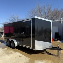 2026 NEW AMERICAN HAULER 7x16 TA SCREWLESS ENCLOSED TRAILER | SPOILER PACKAGE | 6'6" INTERIOR | 3-YEAR NATIONWIDE WARRANTY! | 969 (Black)
