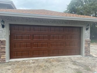 Wood Look Steel Garage Door 16x7 – Strong & Stylish + FREE Install