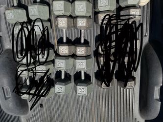 Hex dumbbell sets with two racks sets