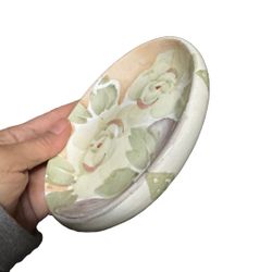 6 inch Vintage Ceramic Magnolia Soap Dish