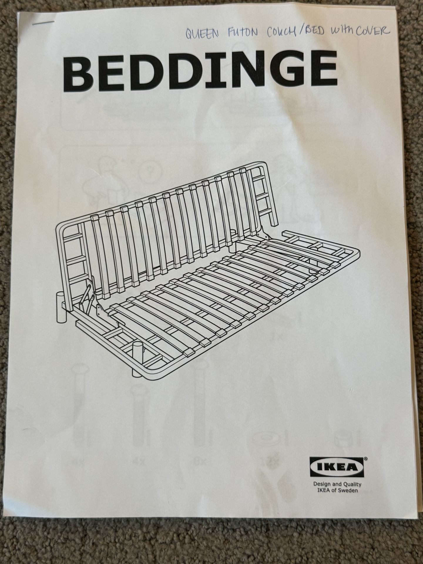 Brand New IKEA Beddinge Queen Futon Set – Complete with Mattress & Cover