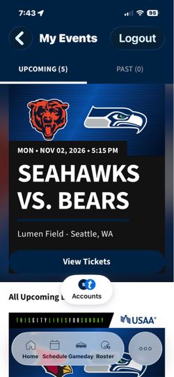 Seahawks vs Bears MNF Tickets Nov 2026