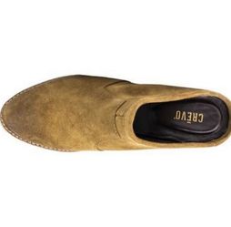 NWOT CREVO Distressed suede mules tan size 7