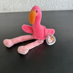 TY Beanie Baby Flamingo Named Pinky 