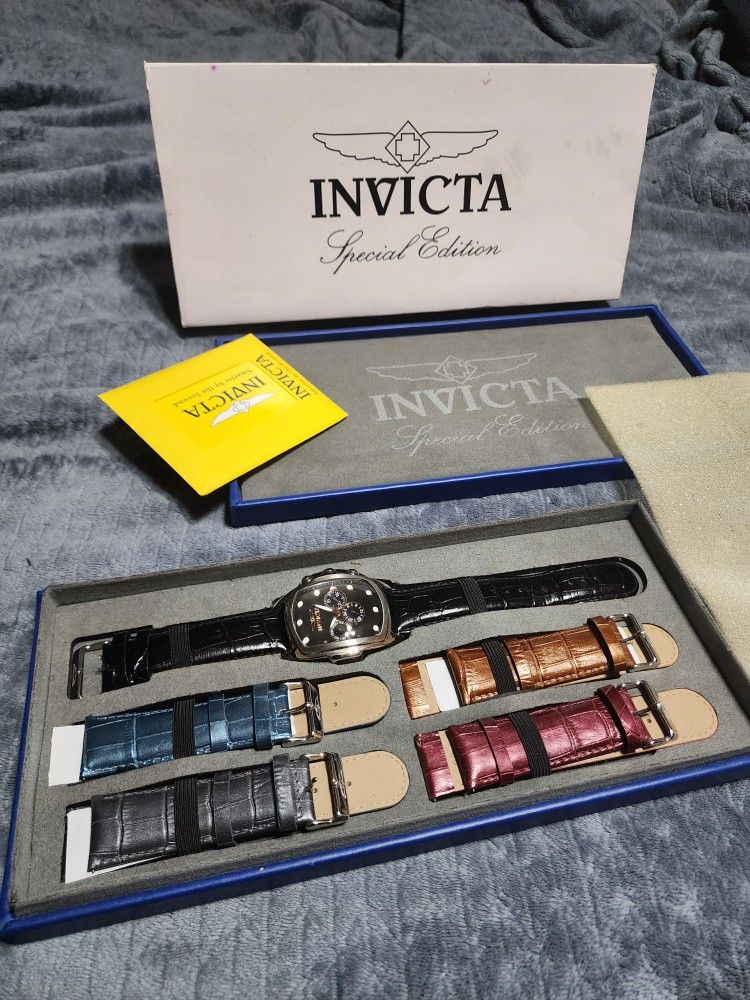 INVICTA Special Edition 5-Piece Watch Set w/Interchangeable Leather Bands New