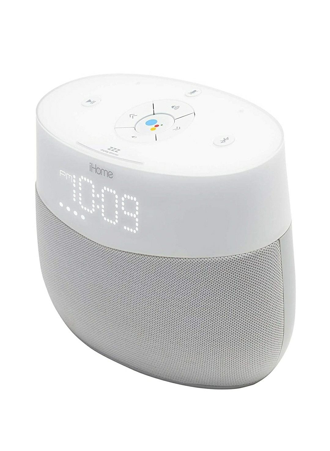 iHome Google Assistant Built-in Chromecast Smart Home Alarm Clock with Wi-Fi Multiroom Audio Bluetooth Speaker System for Streaming Music