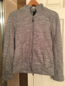 Mondetta brand gray zip-up jacket with hoodie size M