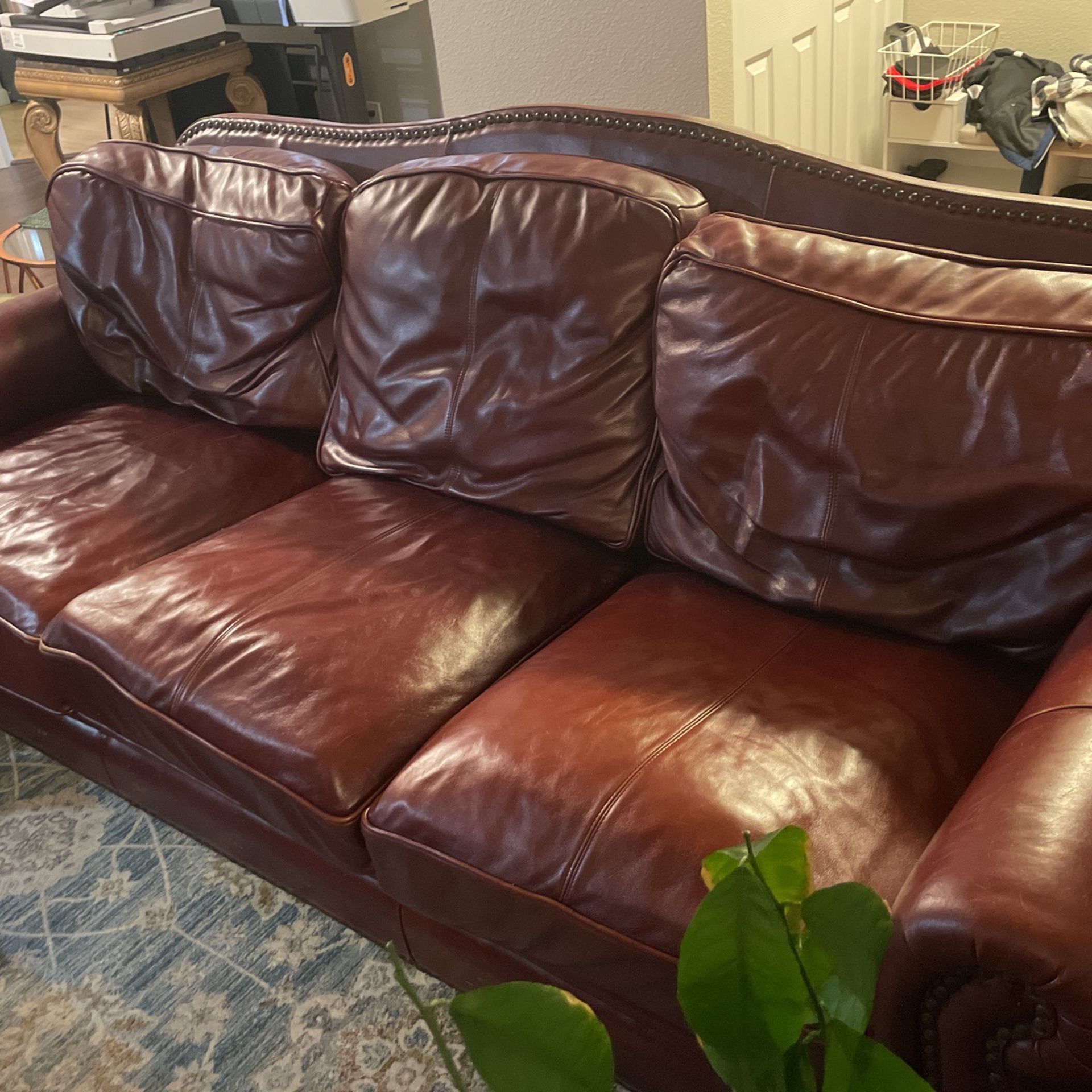 Brown Leather Couch Great Shape 