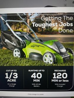 40v 16” Cordless battery brushless push Lawnmower