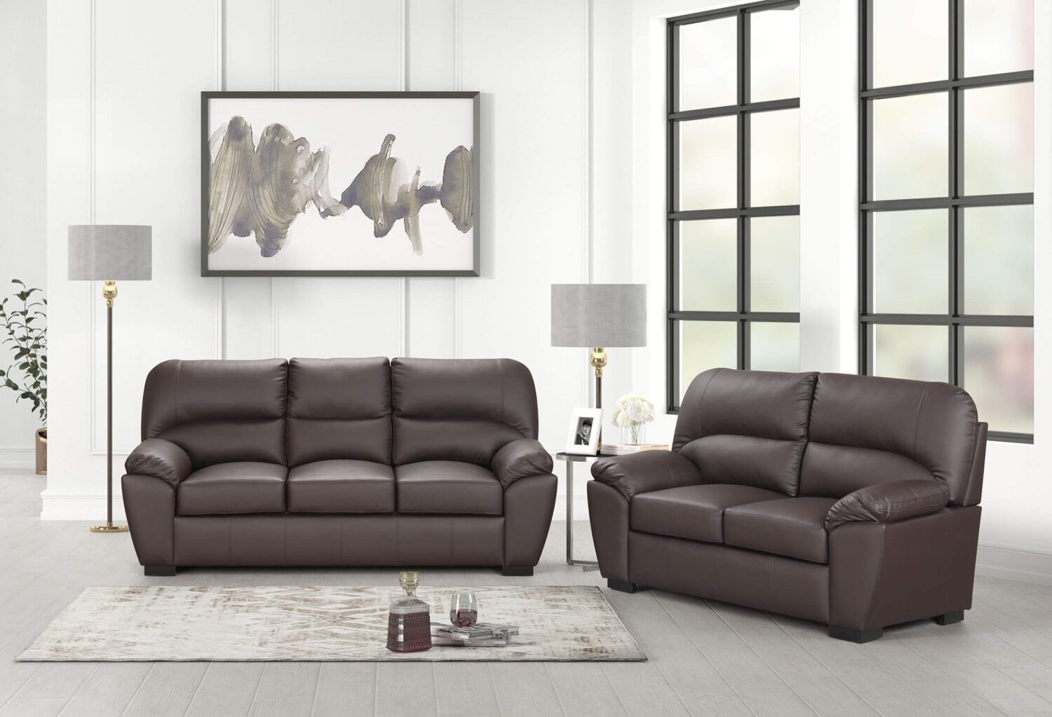 SALEđź’Ž3pc Brown Sofa Set (Sofa-Love and Chair)