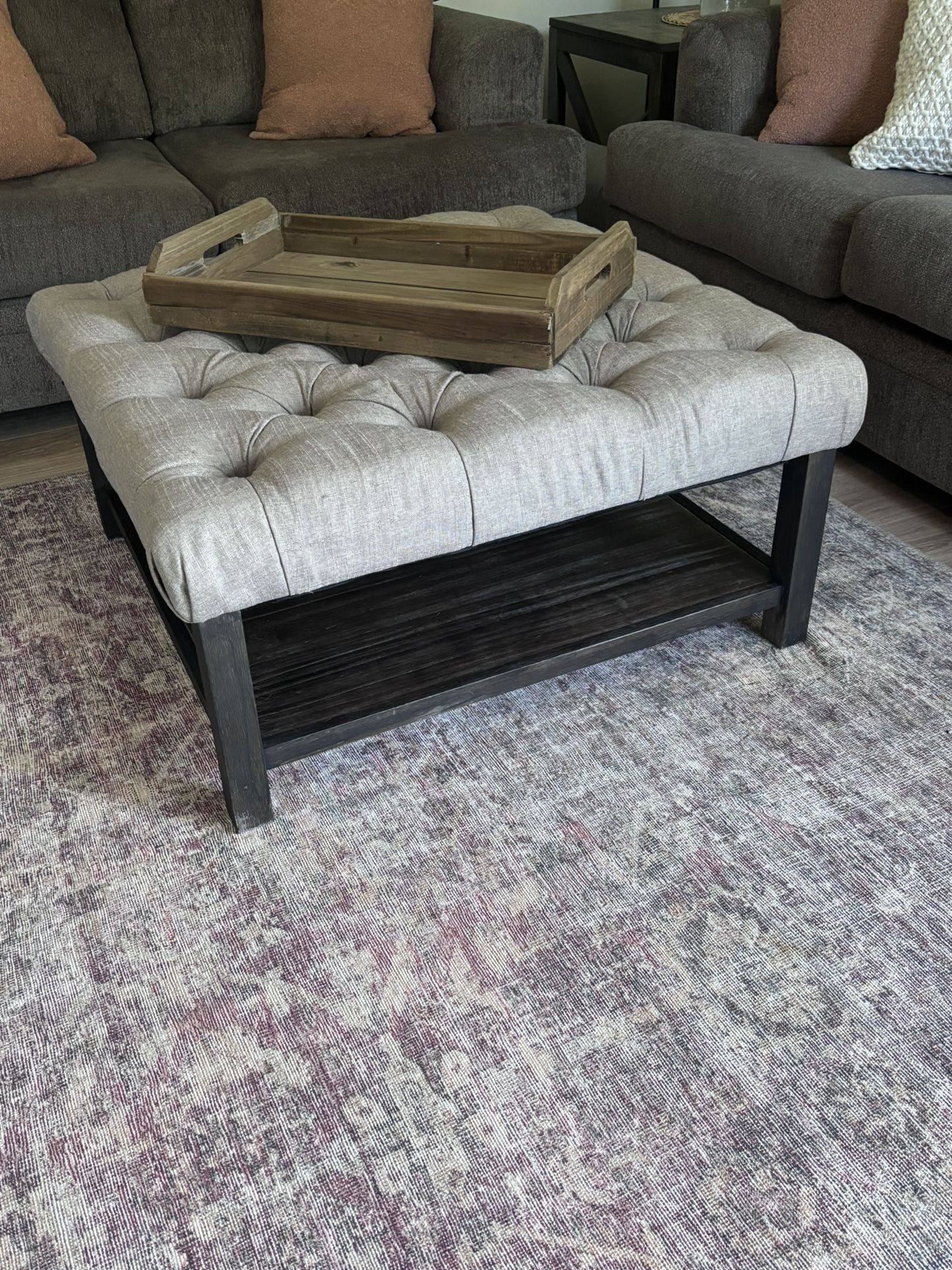 Signature Design By Ashley Coffee Table Ottoman with Serving Tray