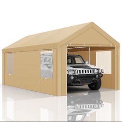 Carport 10”x20” Heavy Duty Canopy , Portable Garage Metal Steel Frame & Polyester