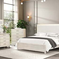 Brand New Weathered Gray 4pc Queen Bedroom Set (Available In Eastern King)