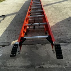 LADDER.   Werner 24 ft. Fiberglass Extension Ladder (23 ft. Reach Height) with 300 lb. Load Capacity Type IA Duty Rating