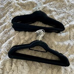 Lot Of (50) Black Velvet Clothing Hangers