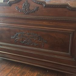 Antique Carved Walnut Bed