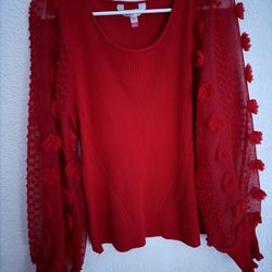 Women Red Sweater/top
