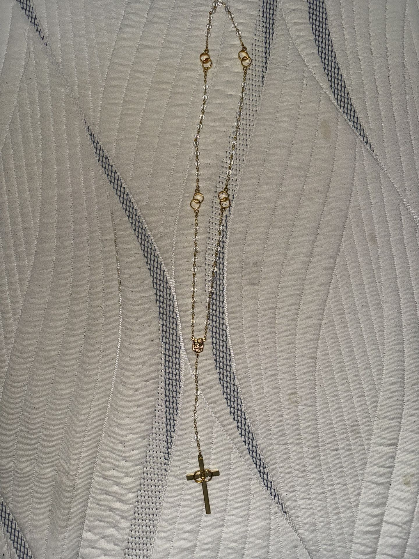 Wedding Gold and White Catholic Rosary