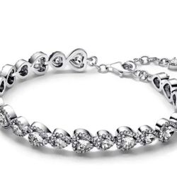 Pandora Halo Hearts Sterling Silver Bracelet 