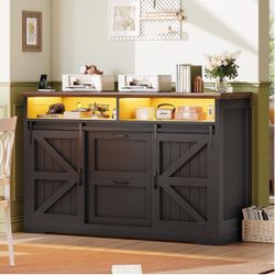 Black Farmhouse 2 Drawers File Cabinet