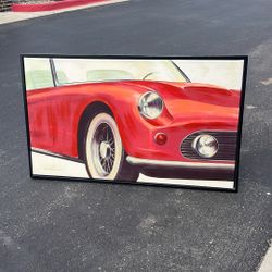 Large Framed Automotive Artwork – Red Sports Car