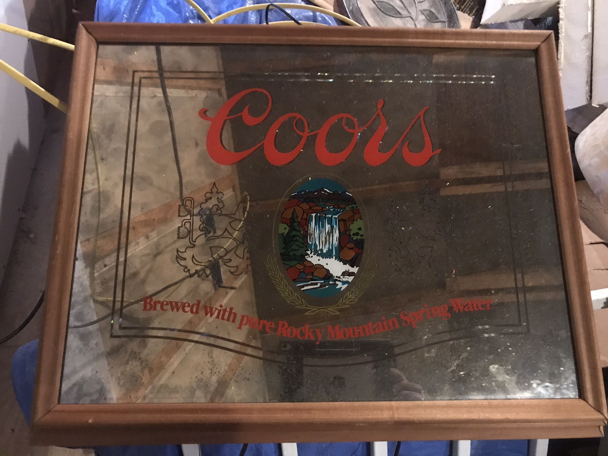 Coors Lighted Mirror. Vintage