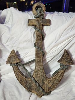 17x24 Wooden Anchor With Rope Wrap Custom Hand Made ONE OF A KIND