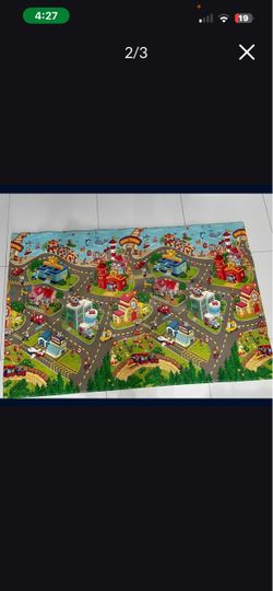 Baby Care Play Mat (Large, Playful - Zoo Town) 82'' x 55'' Original One-Piece Reversible Rollable Waterproof Play Mat for Infants, Babies, Toddler, an