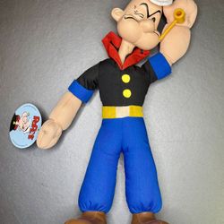 Vintage 1992 Popeye The Sailor Plush Toy Doll , 14 inch, Play by Play NWT