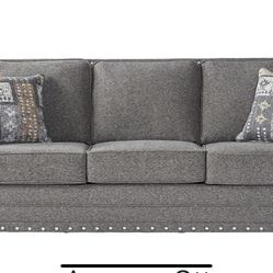 New 2-Pc Set Couches Gray Fabric 