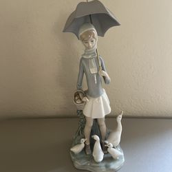 Lladro Figurine “Girl With Umbrella “ Excellent Condition 