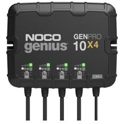NOCO Genius GENPRO10X4: 4-Bank, 40A Onboard Battery Charger - 10A Per Bank, 12V Waterproof Marine Charger with Overcharge Protection & Temperature Com
