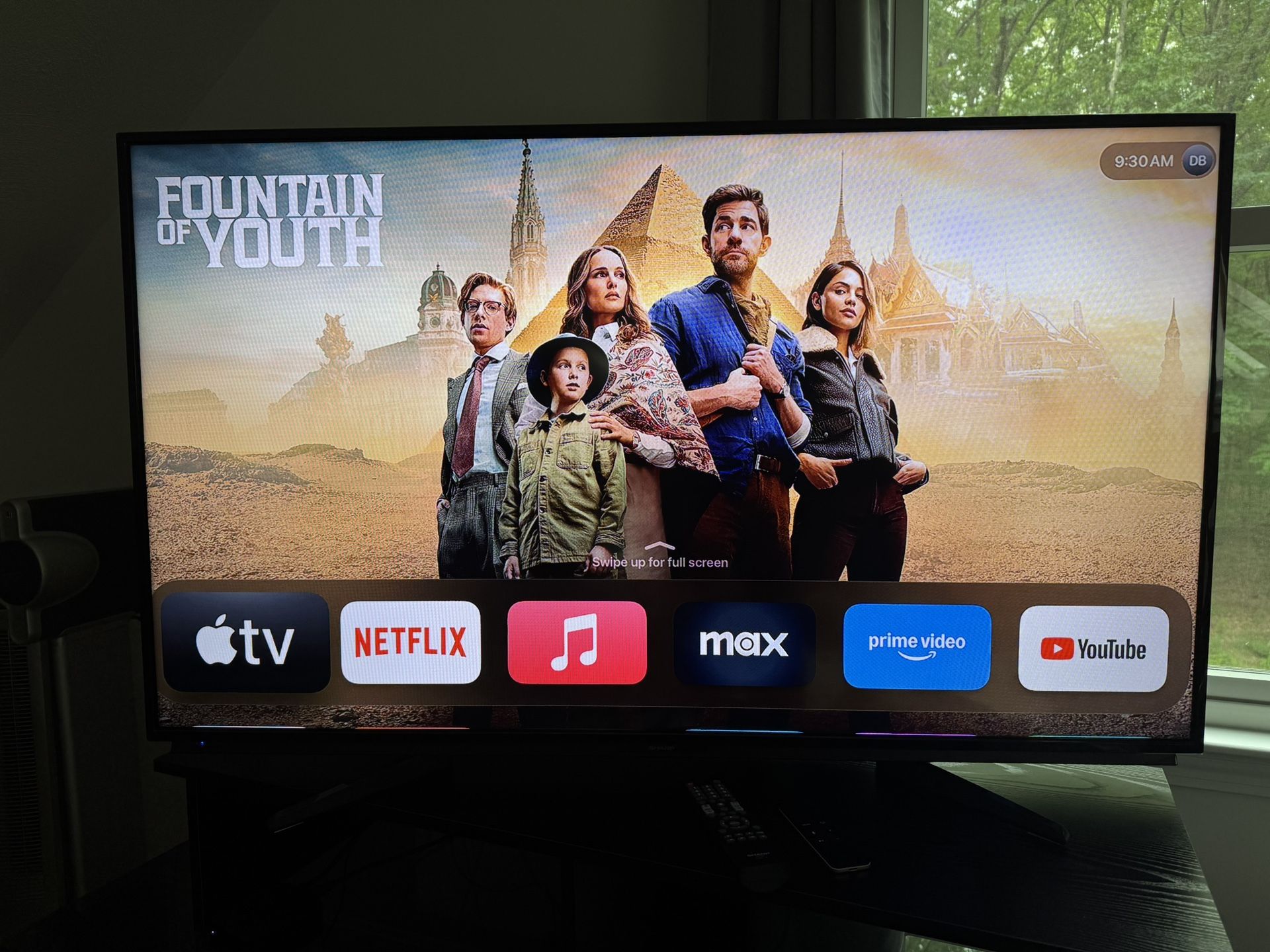 Sharp 50" Flatscreen TV With Apple TV Box