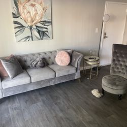 Grey  Couch And Chair