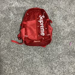 Red supreme backpack