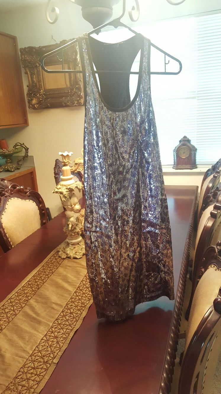 Form fit sparkle cheetah print bling dress