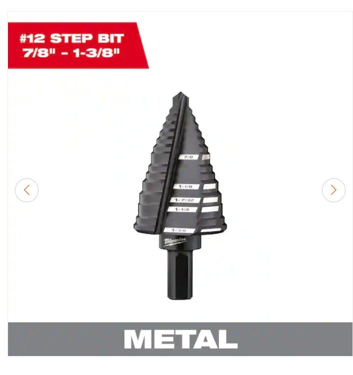 Milwaukee - 7/8 in. - 1-3/8 in. #12 Black Oxide Step Drill Bits (5-Steps)