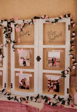WEDDING vintage farmhouse window display for seating chart/photos