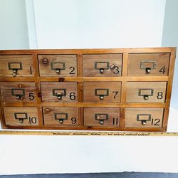 Vintage Style Apothecary Chest, 12 Drawer 29"W x 14"H